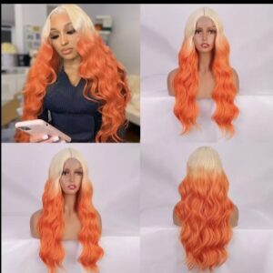 long synthetic 2 tone wig