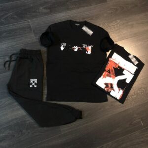 Off-White T-Shirt Set in Black